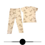 ست تیشرت و شلوار زنانه مدل w-13 رنگ کرم